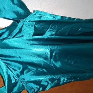 Teal Satin Dress